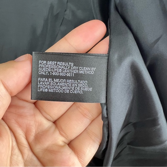 Jacqueline Ferrar Authentic Pig Nappa Genuine Leather Black Zip Up Jacket size S - Picture 12 of 13